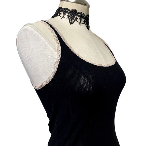 Cosabella Made in Italy Sheer Mesh Pink Lace Burnout Goth Grunge Raver Tank Top - Picture 8 of 10